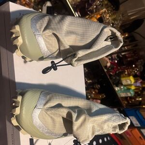 Salomon Beige and Silver High-Top Sneakers